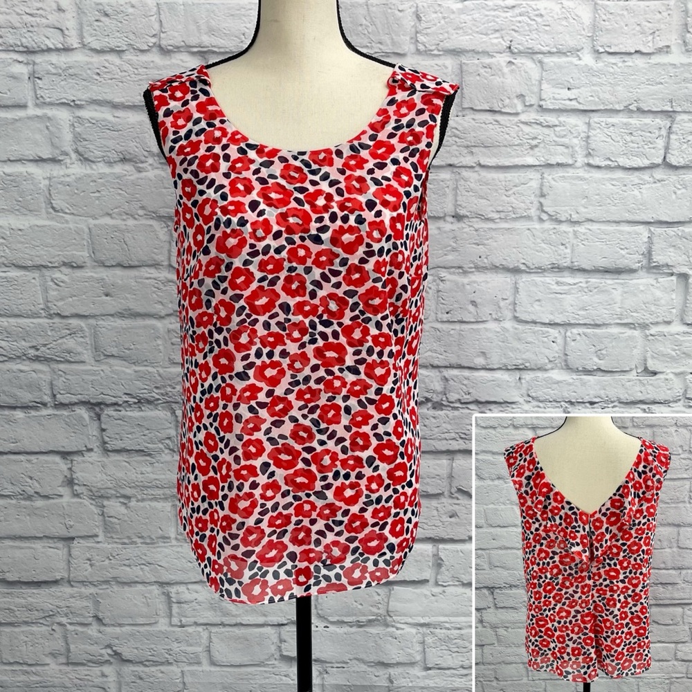 CAbi Flipside Floral Top with Ruffled Back #5356
